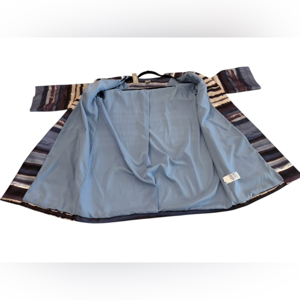 Chico's Shantung Topper Jacket Blue Multi Size 1 Medium NWT - Picture 10 of 14